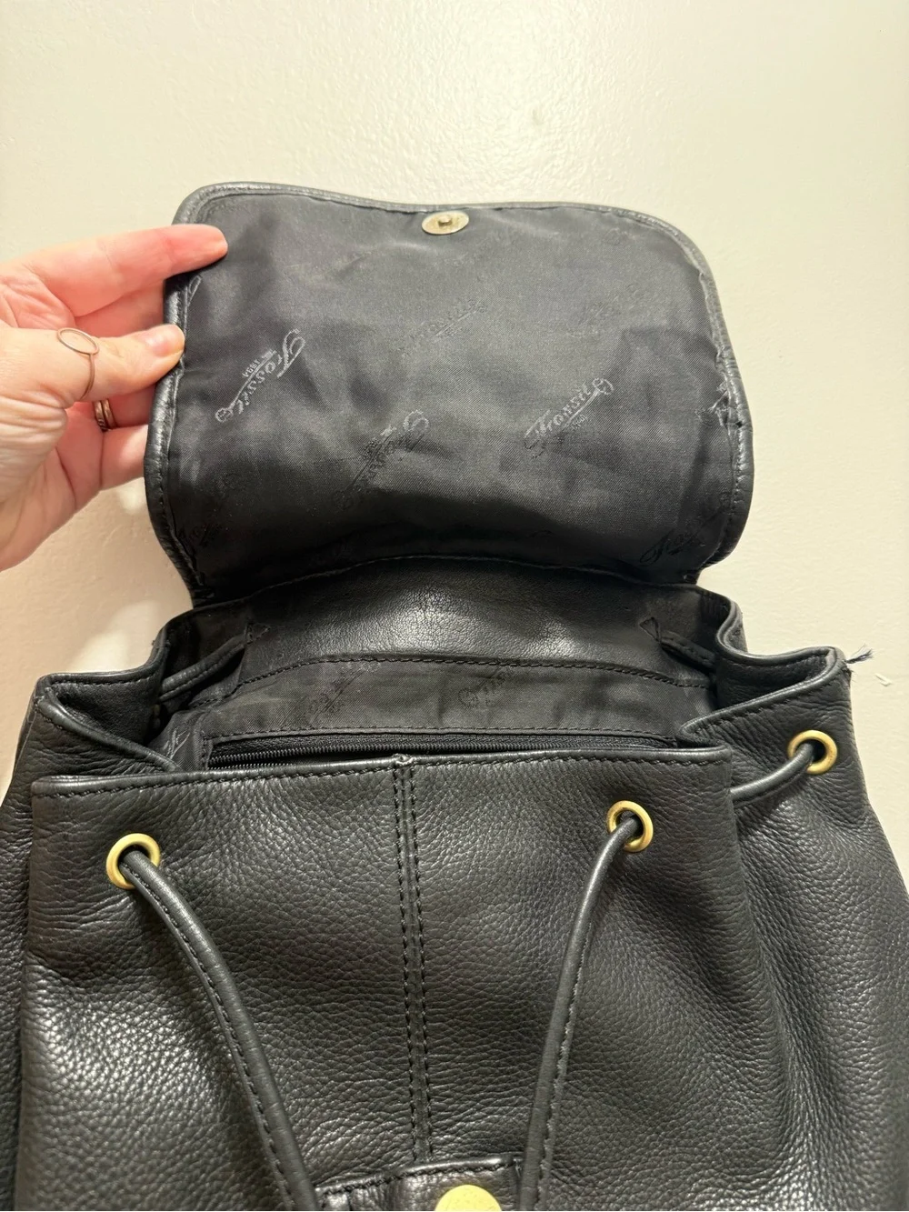 Fossil VTG 1950s pebbled leather backpack in black